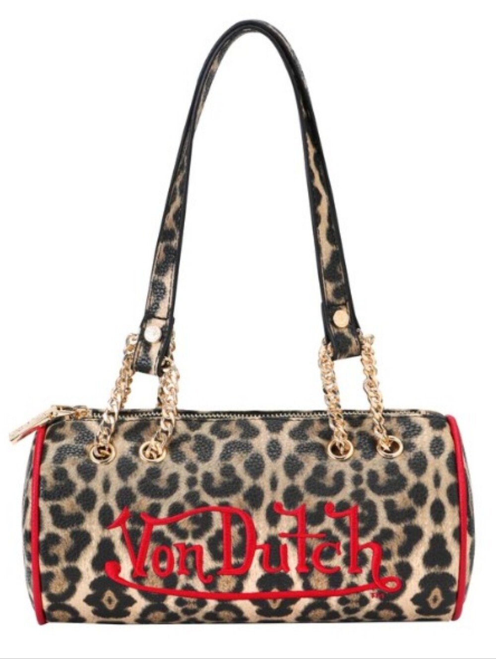 Von Dutch-Leopard Print Barrel Bag ❤️